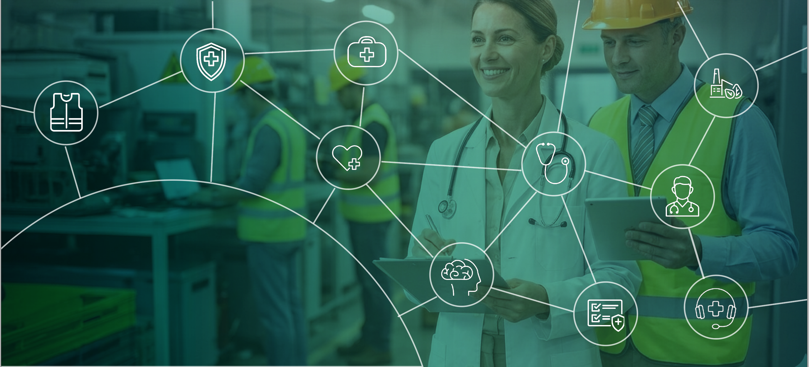 Professionisti della medicina del lavoro e della sicurezza in ambiente industriale.